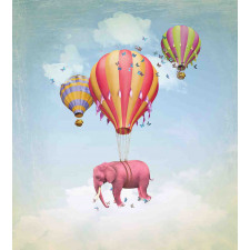 Pink Elephant in Sky Duvet Cover Set