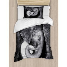 Elephant Mother and Baby Duvet Cover Set