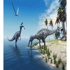 Wild Suchomimus Dinosaur Duvet Cover Set