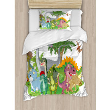 Cartoon Group Dinosaur Duvet Cover Set