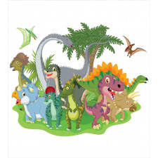 Cartoon Group Dinosaur Duvet Cover Set