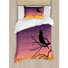 Gradient Sunrise Bird Duvet Cover Set