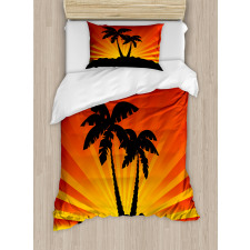 Sunrays Palm Trees Shade Duvet Cover Set