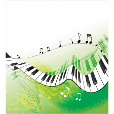 Piano Keys Green Curvy Duvet Cover Set