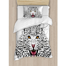 Angry Wild Leopard Duvet Cover Set