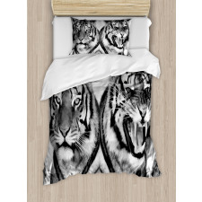 Aggressive Wild Tiger Duvet Cover Set