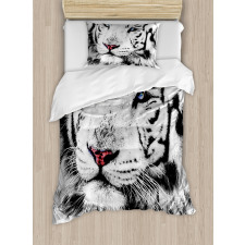 Winter White Tiger Duvet Cover Set