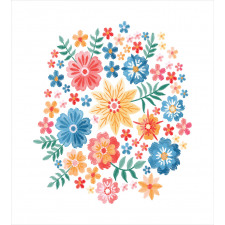 Colorful Folk Flowers Circle Duvet Cover Set