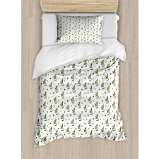 Hexagons and Leafy Branches Duvet Cover Set