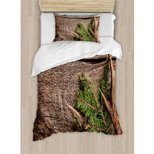 Evergreen Branch Deer Duvet Cover Set