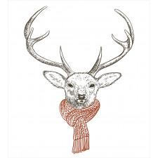 Deer with Scarf Winter Duvet Cover Set