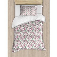 Vintage Blossoms Butterflies Duvet Cover Set