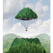 Hot Air Balloon Mountain Duvet Cover Set