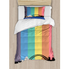 Sydney Building on Rainbow Duvet Cover Set