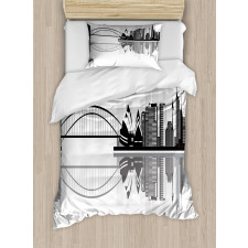 Monochrome Sydney Skyline Duvet Cover Set