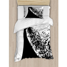 Black and White Singer Woman Duvet Cover Set