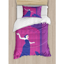 Singing Woman and Pianist Duvet Cover Set