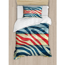 Country Zebra on Wood Duvet Cover Set