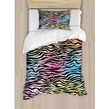 Colorful Wildlife Zebra Duvet Cover Set