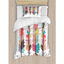 Tribal Primitive Boho Plume Duvet Cover Set