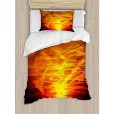 Sunset over Horizon Sea Duvet Cover Set