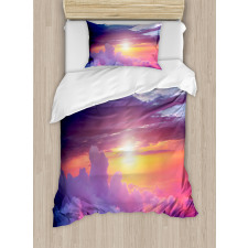 Sunset Sky and Clouds Duvet Cover Set