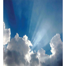 Sky Clouds Sun Rays Duvet Cover Set
