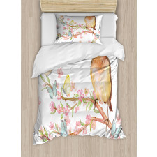 Bird on a Blossoming Tree Duvet Cover Set