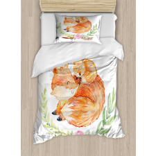 Mom Fox and the Baby Hugging Duvet Cover Set