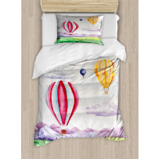 Hot Air Balloons Scene Duvet Cover Set