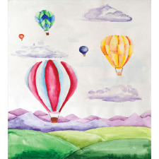 Hot Air Balloons Scene Duvet Cover Set