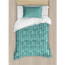 Vertical Strips with Leaves Duvet Cover Set