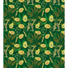 Retro Style Leaves Fruits Duvet Cover Set