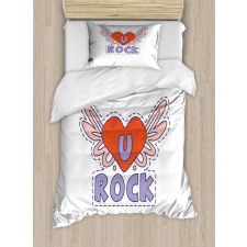 Winged Heart Motivation Duvet Cover Set