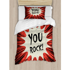 Comic Text Bubble Graphic Duvet Cover Set