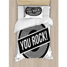 Stamp Grunge Motivational Duvet Cover Set