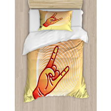 Sign of the Horns Graphic Duvet Cover Set