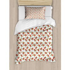 Berry Blossoms Summer Duvet Cover Set