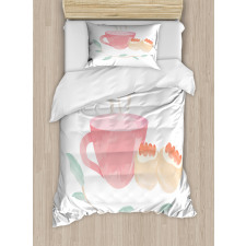 Watercolor Scones Cup Duvet Cover Set