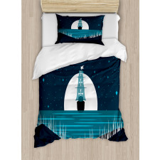 Moonlight on Water Ship Duvet Cover Set