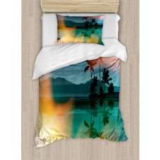 Sea and Palm Trees Art Duvet Cover Set