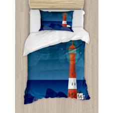 Lighthouse at Night Duvet Cover Set