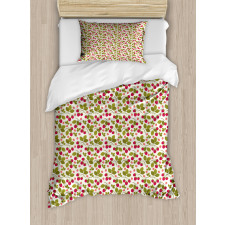 Raspberries Botany Artwork Duvet Cover Set