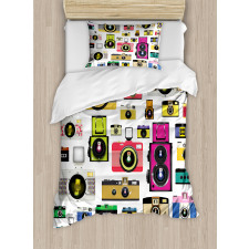 Vintage Old Cameras Duvet Cover Set