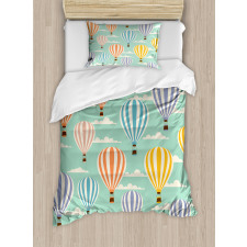 Retro Travel Balloons Duvet Cover Set