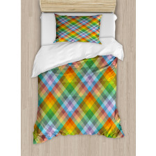 Colorful Summer Madras Style Duvet Cover Set