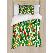 Vibrant Banana Leaves Art Duvet Cover Set