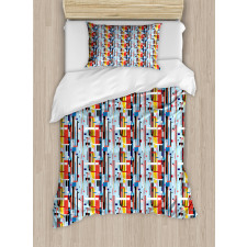 Colorful Digital Stripes Duvet Cover Set