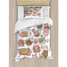 Zentangle Ornate on Pigs Duvet Cover Set