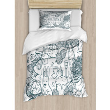 Monochrome Art Easter Duvet Cover Set